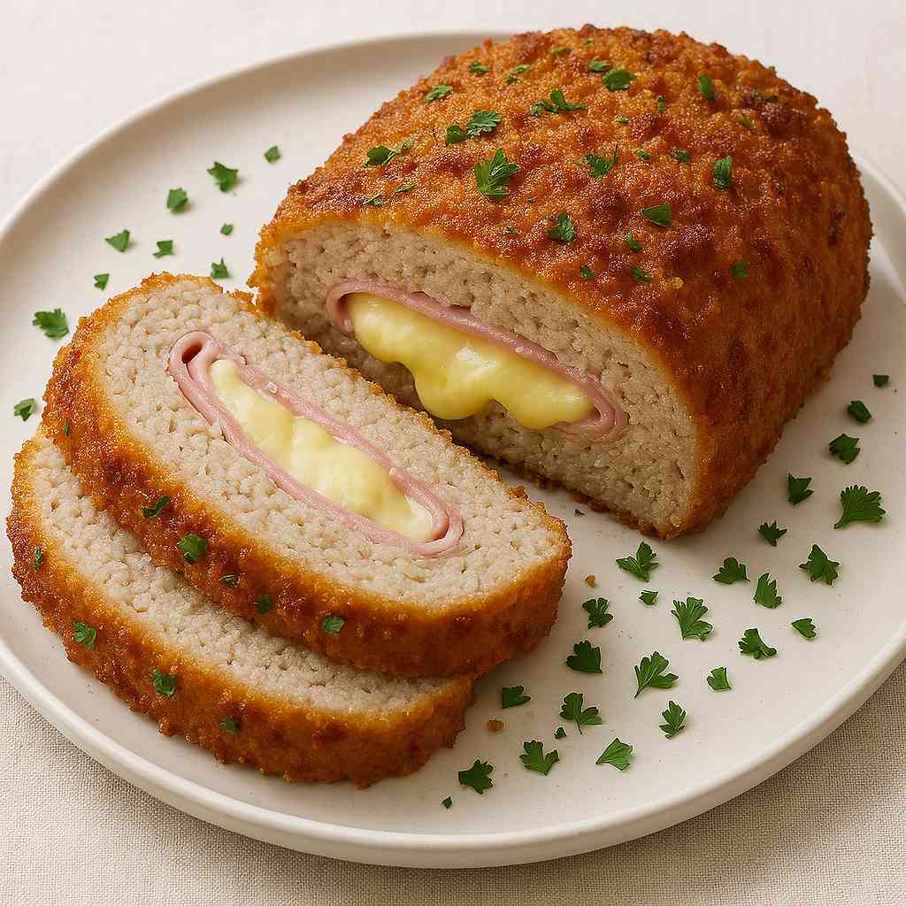 Chicken Cordon Bleu Meatloaf Recipe (Cheesy, Juicy & Crusted)